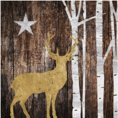 These Mystic Deer Brown Wood Decoupage Paper Napkins. Exceptional quality and imported from Europe. Ideal for Decoupage Crafting, DIY craft projects, Scrapbooking