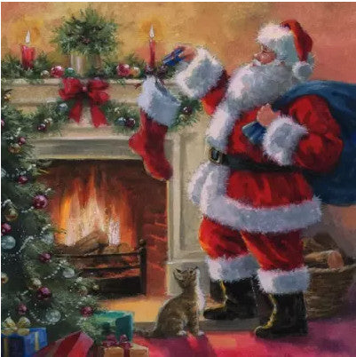 These Santa Christmas Stockings Decoupage Paper Napkins are Exceptional quality and imported from Europe. Ideal for Decoupage Crafting, DIY craft projects, Scrapbooking
