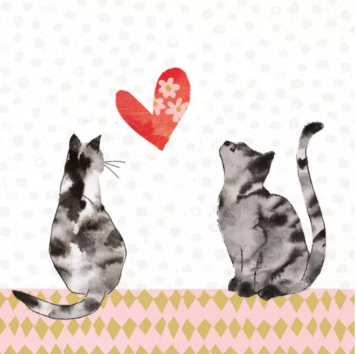 Shop Cats in Love Decoupage Paper Napkins are of exceptional quality and imported from Europe. Ideal for Decoupage Crafting, DIY craft projects, Scrapbooking, Mixed Media, Art Journaling