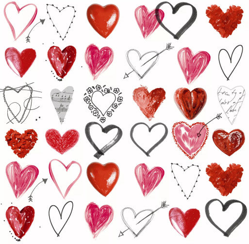These red and black Cupids Arrow Heart Decoupage Paper Napkins are of exceptional quality and imported from Europe. Ideal for Decoupage Crafting, DIY craft projects, Scrapbooking, Mixed Media, Art Journaling
