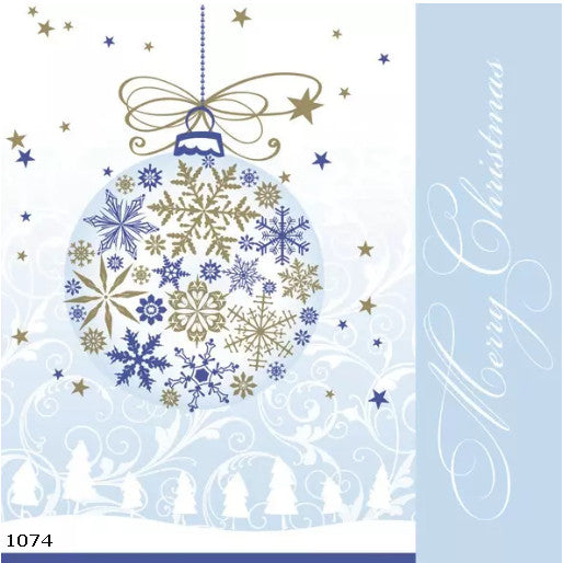 Beautiful Christmas Holiday Decoupage Napkin for Crafting, Scrapbooking, Journaling, Mixed Media