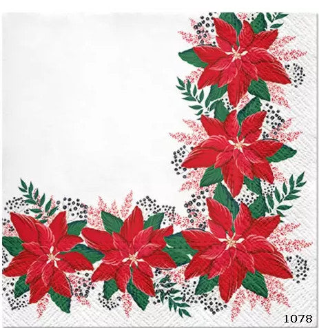 Beautiful Christmas Holiday Decoupage Napkin for Crafting, Scrapbooking, Journaling, Mixed Media