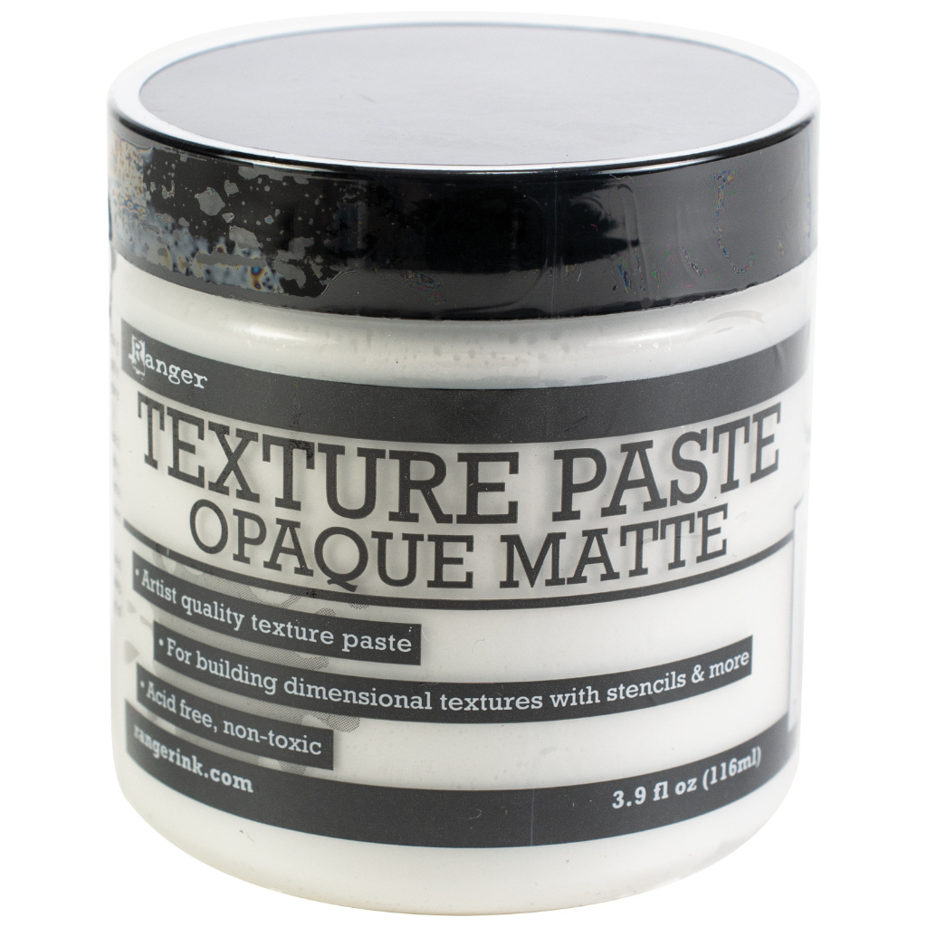 White Ranger Texture Paste 4oz - Opaque Matte. This artist quality texture paste is ideal for adding dimensional layers onto a variety of surfaces