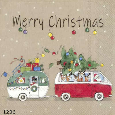 Beautiful Christmas Holiday Decoupage Napkin for Crafting, Scrapbooking, Journaling, Mixed Media