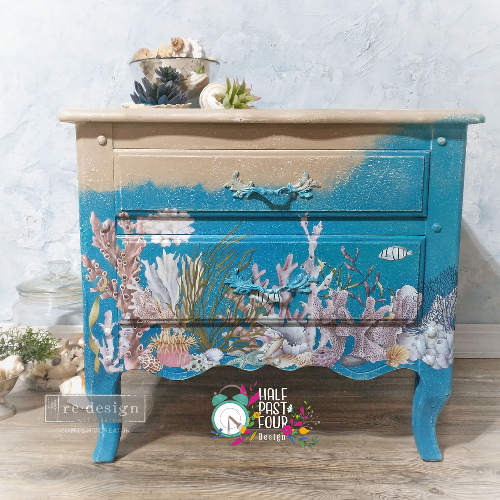 ReDesign with Prima Ocean Decor Transfers® are easy to use rub-on transfers for Furniture and Mixed Media uses. Simply peel, rub-on and transfer.