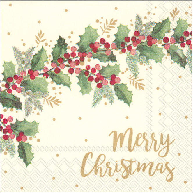 Beautiful Christmas Holiday Decoupage Napkin for Crafting, Scrapbooking, Journaling, Mixed Media