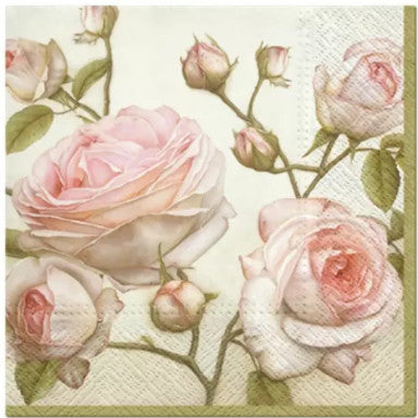 Shop Large Pale Pink Roses Decoupage Paper Napkin for Crafting, Scrapbooking, Journaling