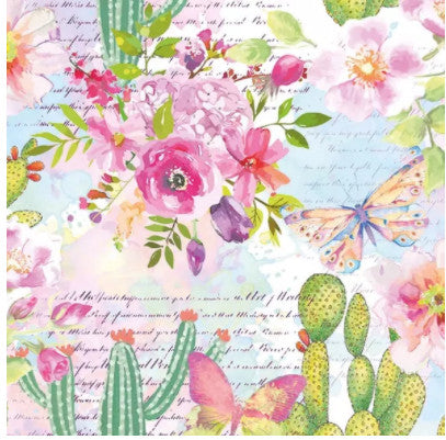 Shop Roses & Cactus Decoupage Paper Napkin for Crafting, Scrapbooking, Journaling