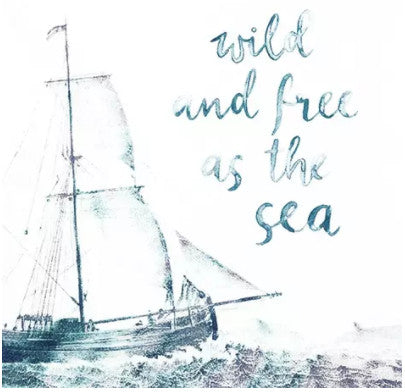 Shop Ocean Sailboat Wild and Free is the Sea Decoupage Paper Napkin for Crafting, Scrapbooking, Journaling