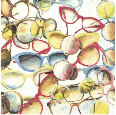Shop Retro Beach Sunglasses Decoupage Paper Napkin for Crafting, Scrapbooking, Journaling