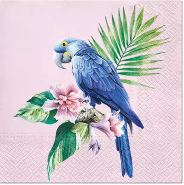 Shop Blue Tropical Parrot Decoupage Paper Napkin for Crafting, Scrapbooking, Journaling