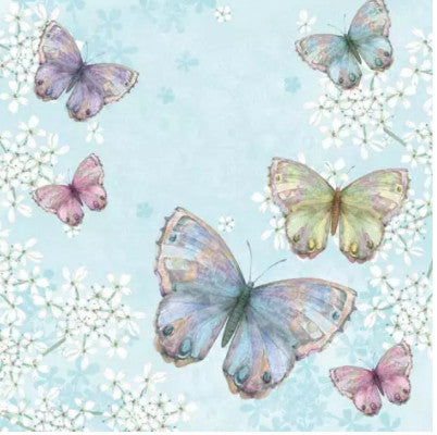 Shop Butterflies on Blue Background Decoupage Paper Napkin for Crafting, Scrapbooking, Journaling