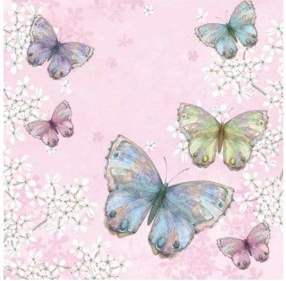 Shop Butterflies on Pink Background Decoupage Paper Napkin for Crafting, Scrapbooking, Journaling
