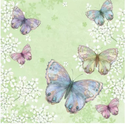 Shop Butterflies on Green Background Decoupage Paper Napkin for Crafting, Scrapbooking, Journaling