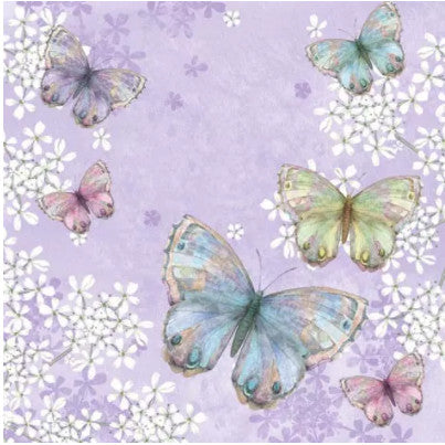 Shop Butterflies on Purple Beautiful Decoupage Paper Napkin for Crafting, Scrapbooking, Journaling