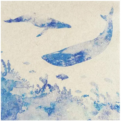 Shop Blue Whales Decoupage Paper Napkin for Crafting, Scrapbooking, Journaling