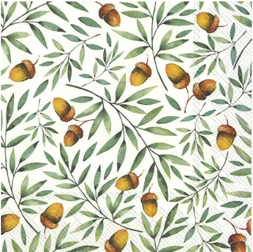 Shop Leaves and Acorns Decoupage Paper Napkin for Crafting, Scrapbooking, Journaling