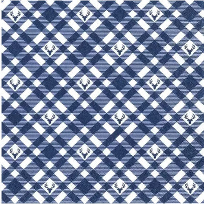Shop Blue Plaid with Deer Pattern Decoupage Paper Napkin for Crafting, Scrapbooking, Journaling
