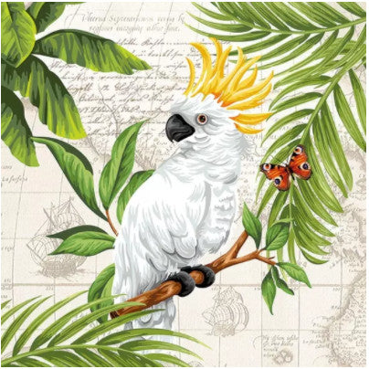 Shop Cockatoo Bird Tropical Decoupage Paper Napkin for Crafting, Scrapbooking, Journaling