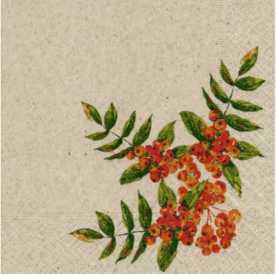 Shop Rowanberry Flowers and Leaves Decoupage Paper Napkin for Crafting, Scrapbooking, Journaling