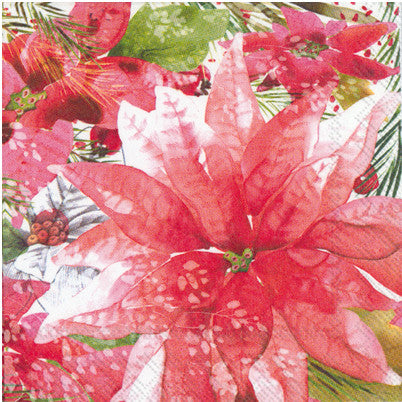 Shop Beautiful Poinsettia Christmas Decoupage Paper Napkin for Crafting, Scrapbooking, Journaling