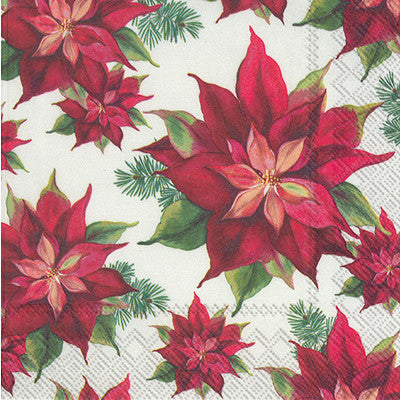 Shop Vintage Poinsettia Decoupage Paper Napkin for Crafting, Scrapbooking, Journaling