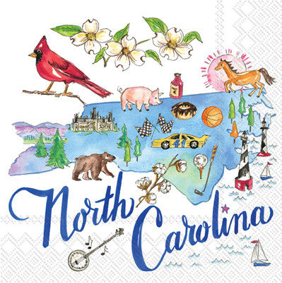 These North Carolina State Decoupage Paper Napkins are of exceptional quality. Imported from Europe. 3-ply, silky feel. Ideal for Decoupage Crafting, Scrapbooking