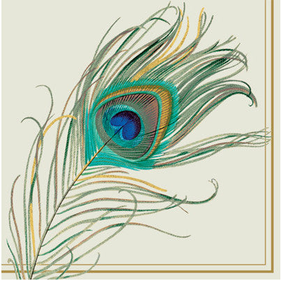 These Peacock Feathers Decoupage Paper Napkins are of exceptional quality. Imported from Europe. 3-ply, silky feel. Ideal for Decoupage Crafting, Scrapbooking