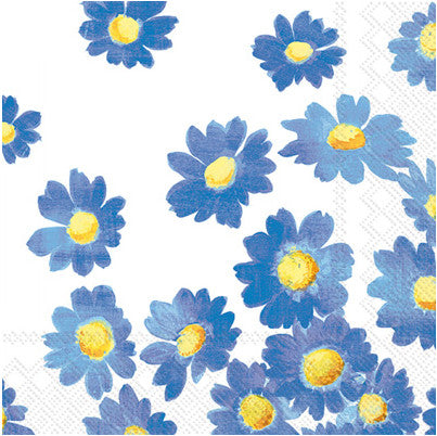 These Blue and Yellow Flowers Decoupage Paper Napkins are of exceptional quality. Imported from Europe. 3-ply, silky feel. Ideal for Decoupage Crafting, Scrapbooking