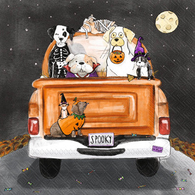 These Spooky Pups Decoupage Paper Napkins are of exceptional quality. Imported from Europe. 3-ply Ideal for Decoupage Crafting