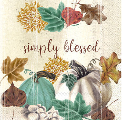 These Simply Blessed Autumn Decoupage Paper Napkins are of exceptional quality. Imported from Europe.  3-ply Ideal for Decoupage Crafting, DIY craft projects, Scrapbooking