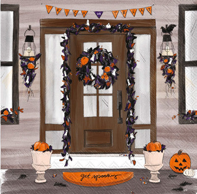 These Halloween Door Decoupage Paper Napkins are of exceptional quality. Imported from Europe.  3-ply Ideal for Decoupage Crafting, DIY craft projects, Scrapbooking
