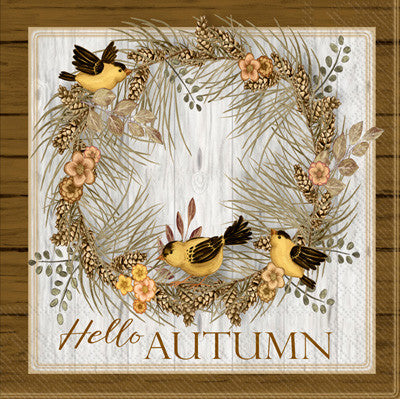 These Autumn Fall Wreath Decoupage Paper Napkins are of exceptional quality. Imported from Europe. 3-ply. Ideal for Decoupage Crafting, DIY craft projects, Scrapbooking