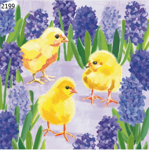 These Easter Chicks in Hyacinth Decoupage Paper Napkins are of exceptional quality. Imported from Europe.  3-ply. Ideal for Decoupage Crafting, DIY craft projects, Scrapbooking