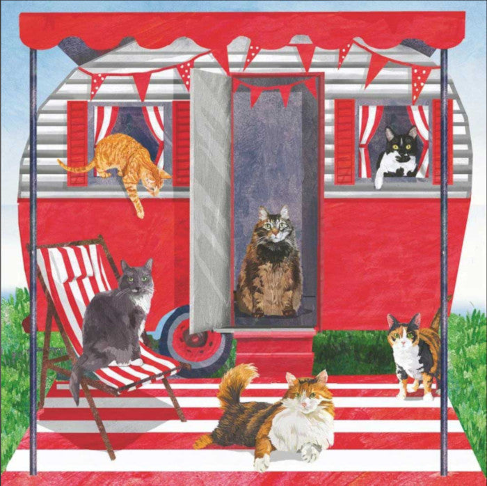 These Camper Cats Decoupage Paper Napkins are of exceptional quality. Imported from Europe.  3-ply. Ideal for Decoupage Crafting, DIY craft projects, Scrapbooking