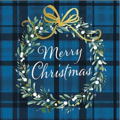 These Christmas Plaid Blue Decoupage Paper Napkins are of exceptional quality. Imported from Europe.  3-ply. Ideal for Decoupage Crafting, DIY craft projects, Scrapbooking
