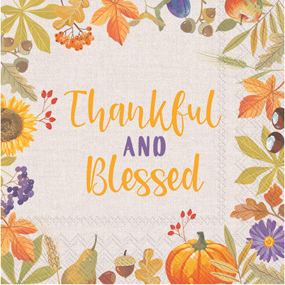 Shop Thankful and Blessed Autumn Decoupage Paper Napkins are of exceptional quality. Imported from Europe.  3-ply Ideal for Decoupage Crafting, DIY craft projects, Scrapbooking,