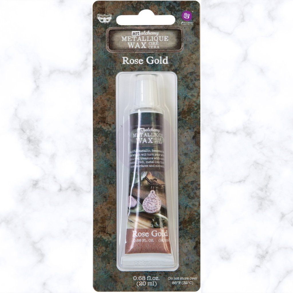 Rose Gold Finnabair Art Alchemy Metallique Wax - 1 tube .68 oz (20 ml). This beautiful, metallic beeswax-based paste will turn your artwork into a real treasure