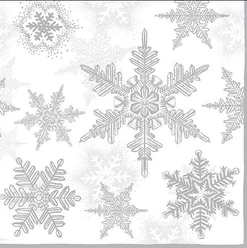 Shop Snow Flakes Decoupage Paper Napkins are of exceptional quality and imported from Europe. 3-ply Silky feel. Vivid ink colors. Ideal for Decoupage Crafting, DIY, Scrapbooking