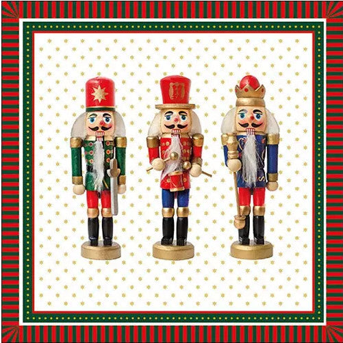 Shop Three Nutcrackers Decoupage Paper Napkins are of exceptional quality and imported from Europe. 3-ply.  Ideal for Decoupage Crafting, DIY craft projects, Scrapbooking.