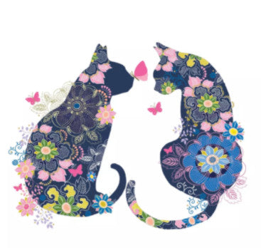 These Decoupage Floral Cats Paper Napkins are of exceptional quality. Imported from Europe.  3-ply. Ideal for Decoupage Crafting, DIY craft projects, Scrapbooking