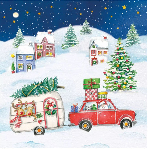 These Decoupage Christmas Car Paper Napkins are of exceptional quality. Imported from Europe.  3-ply. Ideal for Decoupage Crafting, DIY craft projects, Scrapbooking
