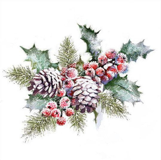 Shop Christmas Holly & Berries Decoupage Paper Napkins are exceptional quality. Imported from Europe. 3-ply. Ideal for Decoupage Crafting, DIY