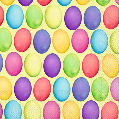 These multi color Happy Easter Eggs Decoupage Paper Napkins are Imported from Europe. Ideal for Decoupage Crafting, DIY craft projects, Scrapbooking, Mixed Media