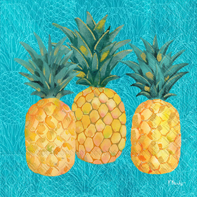 These turquoise Pineapple Shake Decoupage Paper Napkins are Imported from Europe. Ideal for Decoupage Crafting, DIY craft projects, Scrapbooking