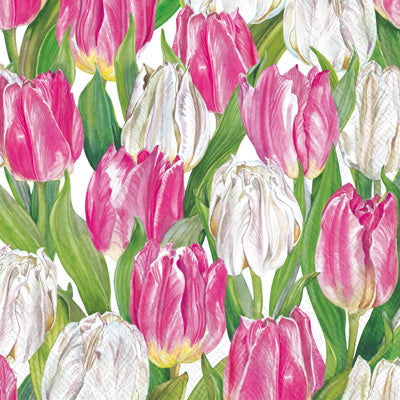 These Modern Tulips Decoupage Paper Napkins are Imported from Europe. Ideal for Decoupage Crafting, DIY craft projects, Scrapbooking