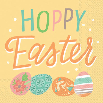 These Yellow Hoppy Easter Eggs Decoupage Paper Napkins are Imported from Europe. Ideal for Decoupage Crafting, DIY craft projects, Scrapbooking