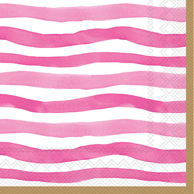 These Wavy Pink Stripes Decoupage Paper Napkins are Imported from Europe. Ideal for Decoupage Crafting, DIY craft projects, Scrapbooking