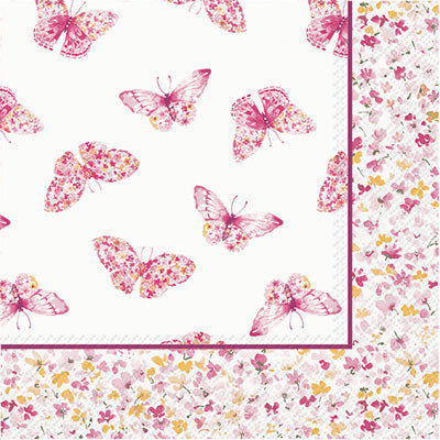 These Pink Butterflies Decoupage Paper Napkins are Imported from Europe. Ideal for Decoupage Crafting, DIY craft projects, Scrapbooking