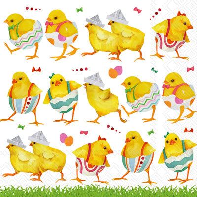 These Easter Chicks on Catwalk Decoupage Paper Napkins are Imported from Europe. Ideal for Decoupage Crafting, DIY craft projects, Scrapbooking